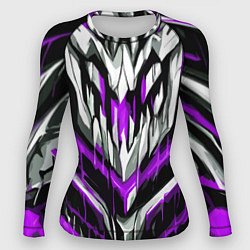 Рашгард женский Фиолетово-белые ломаные клыки, цвет: 3D-принт