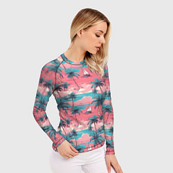 Рашгард женский Летний закат на море паттерн-текстура, цвет: 3D-принт — фото 2