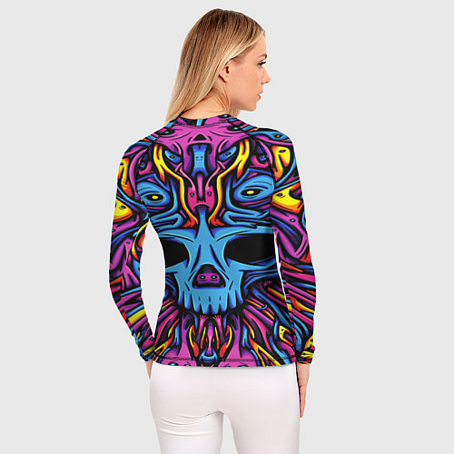 Женский рашгард Skull tatoo steel / 3D-принт – фото 4