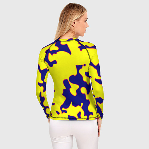 Женский рашгард Российская империя камуфляж желтый / 3D-принт – фото 4