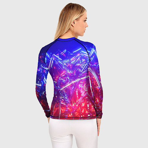 Женский рашгард Неоновая геометрическая абстракция / 3D-принт – фото 4
