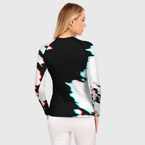 Женский рашгард Герб глитч краски / 3D-принт – фото 4