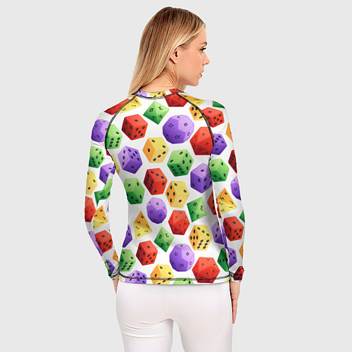 Женский рашгард Игровые разноцветные кости паттерн / 3D-принт – фото 4