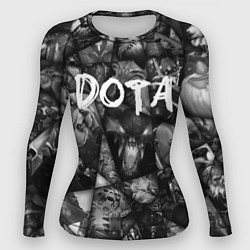 Рашгард женский Dota 2 - мозаика из персонажей игры, цвет: 3D-принт
