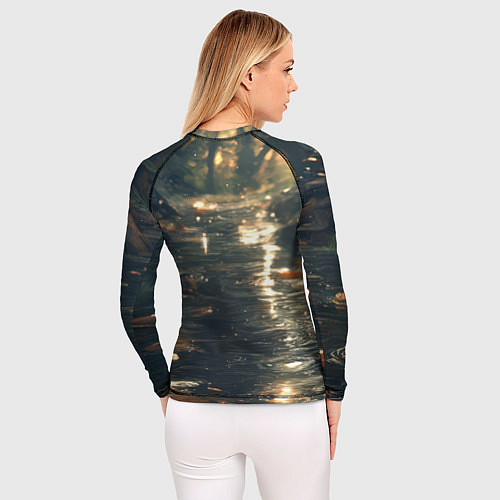 Женский рашгард Выдра в летнем пруду / 3D-принт – фото 4
