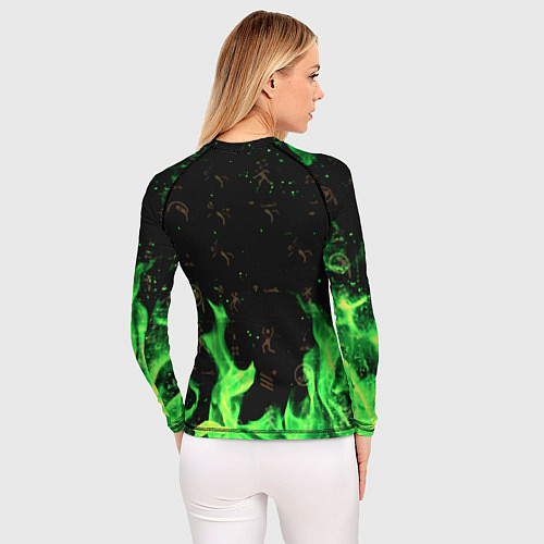 Женский рашгард Half life огонь зеленый / 3D-принт – фото 4