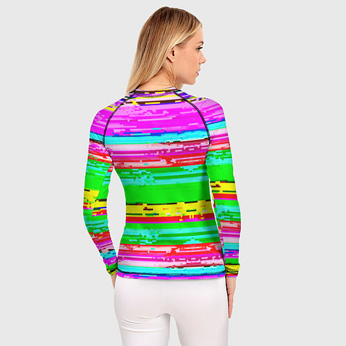 Женский рашгард Cyberpunk 2077 радужные полосы / 3D-принт – фото 4