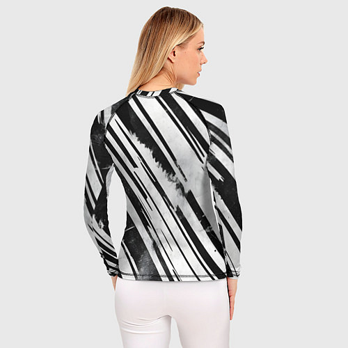 Женский рашгард Платиновые и черные полосы / 3D-принт – фото 4