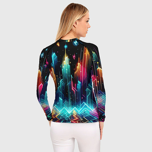 Женский рашгард Neon fantastic metropolis - vaporwave / 3D-принт – фото 4
