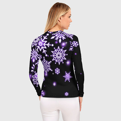 Женский рашгард Снежинки в неоне / 3D-принт – фото 4