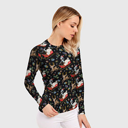 Рашгард женский Рик и Морти сани с оленем - Christmas, цвет: 3D-принт — фото 2