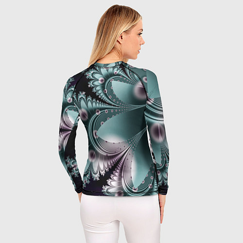 Женский рашгард Фракталы узорный стиль / 3D-принт – фото 4