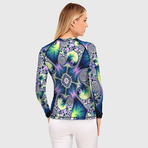 Женский рашгард Оптический фрактал абстрактные узоры / 3D-принт – фото 4