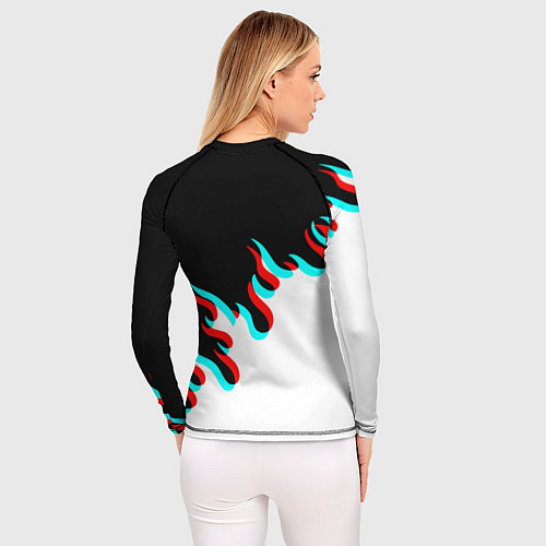 Женский рашгард Нирвана глитч огонь / 3D-принт – фото 4