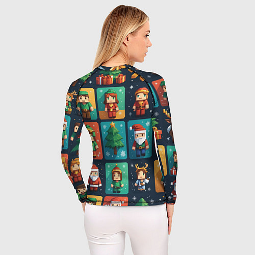 Женский рашгард Minecraft с новогодний паттерн / 3D-принт – фото 4
