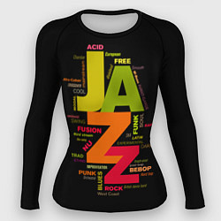 Рашгард женский Джазовые стили и жанры, цвет: 3D-принт
