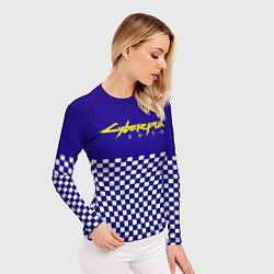Рашгард женский Cyberpunk 2077 клетка, цвет: 3D-принт — фото 2