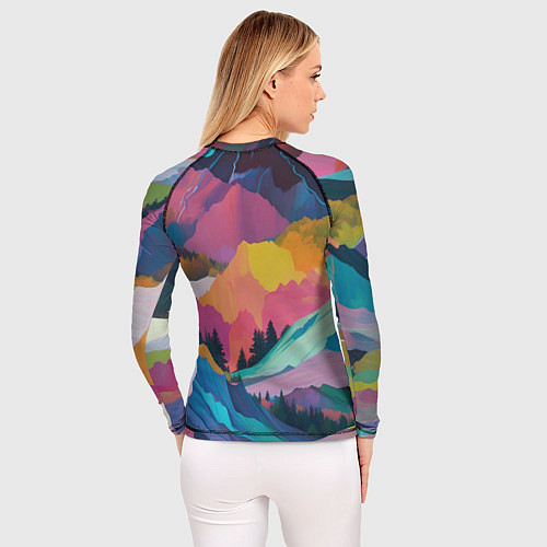 Женский рашгард Красочные горы / 3D-принт – фото 4