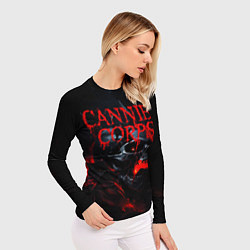 Рашгард женский Cannibal Corpse кровавый череп, цвет: 3D-принт — фото 2