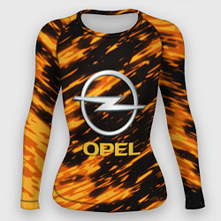 Рашгард женский Opel штрихи огненные, цвет: 3D-принт