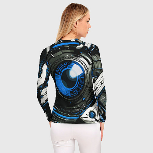 Женский рашгард Синяя сфера киберпанк / 3D-принт – фото 4