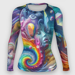 Рашгард женский Абстрактное граффити с лицом девушки, цвет: 3D-принт