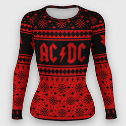 Рашгард женский ACDC christmas sweater, цвет: 3D-принт
