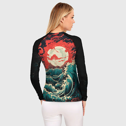 Женский рашгард Маяк и волны в японском стиле / 3D-принт – фото 4