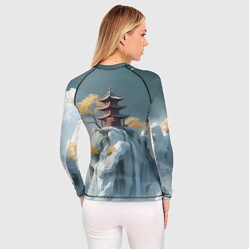 Женский рашгард Японский снежный пейзаж / 3D-принт – фото 4