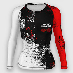 Женский рашгард Arctic Monkeys - Красные и белые помехи