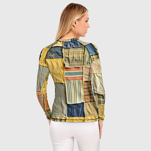 Женский рашгард Пэчворк в желтых оттенках / 3D-принт – фото 4