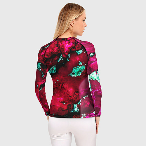 Женский рашгард Абстракция красно-голубая / 3D-принт – фото 4