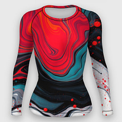 Рашгард женский Абстракция эбру, цвет: 3D-принт