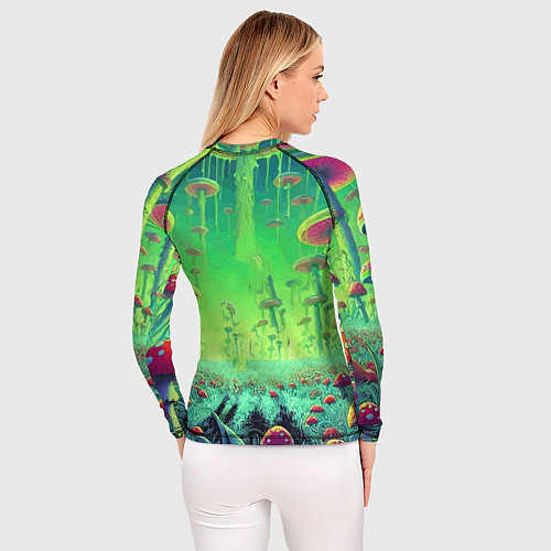 Женский рашгард Рик и Морти в лесу гигантских грибов - неоновое св / 3D-принт – фото 4