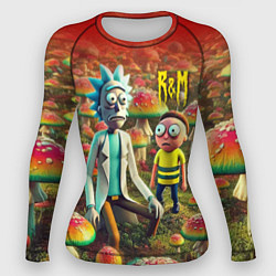 Женский рашгард Рик и Морти заблудились в мухоморном поле