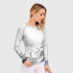 Рашгард женский Одинокий борец на просторах, цвет: 3D-принт — фото 2