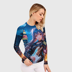 Рашгард женский Аниме девочка с электрогитарой, цвет: 3D-принт — фото 2