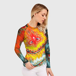 Рашгард женский Оптические краски текстура, цвет: 3D-принт — фото 2