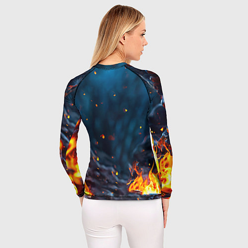 Женский рашгард Песец в огне / 3D-принт – фото 4