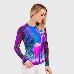 Рашгард женский Лама в розовом, цвет: 3D-принт — фото 2