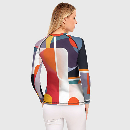 Женский рашгард Абстракция из фигур и линий / 3D-принт – фото 4
