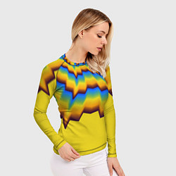 Рашгард женский Узоры на желтом, цвет: 3D-принт — фото 2