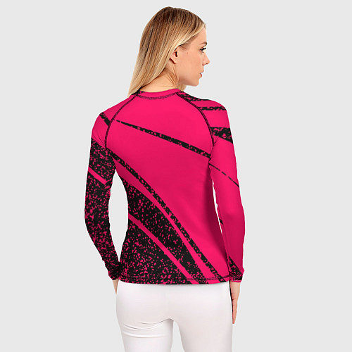 Женский рашгард Sport розовый с чёрным в крапинку / 3D-принт – фото 4