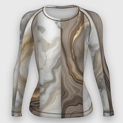 Рашгард женский Дерево и мрамор, цвет: 3D-принт