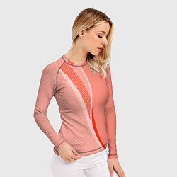 Рашгард женский Sport персиковый с полосой, цвет: 3D-принт — фото 2