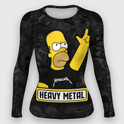 Рашгард женский Heavy metal Гомер симпсон, цвет: 3D-принт