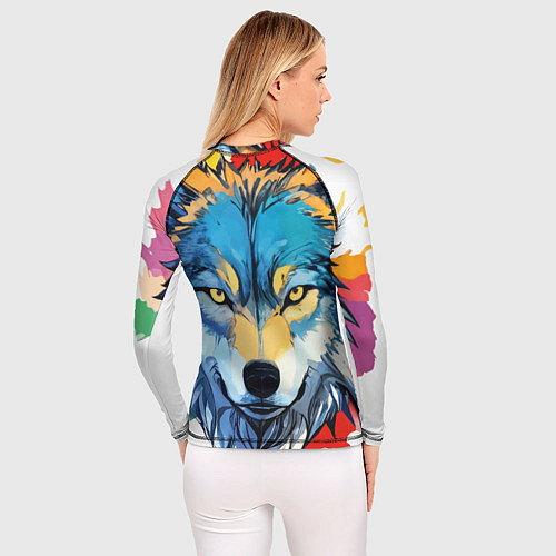 Женский рашгард Волк яркий арт / 3D-принт – фото 4