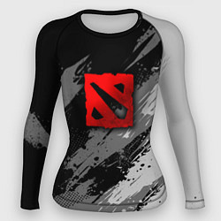 Рашгард женский Dota 2 - монохромный серый, цвет: 3D-принт