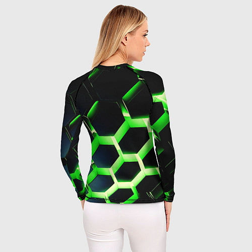 Женский рашгард Neon Honeycombs / 3D-принт – фото 4