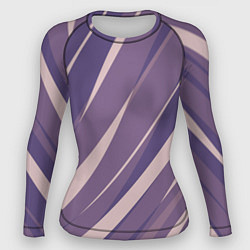 Рашгард женский Фиолетовый абстрактные полосы, цвет: 3D-принт